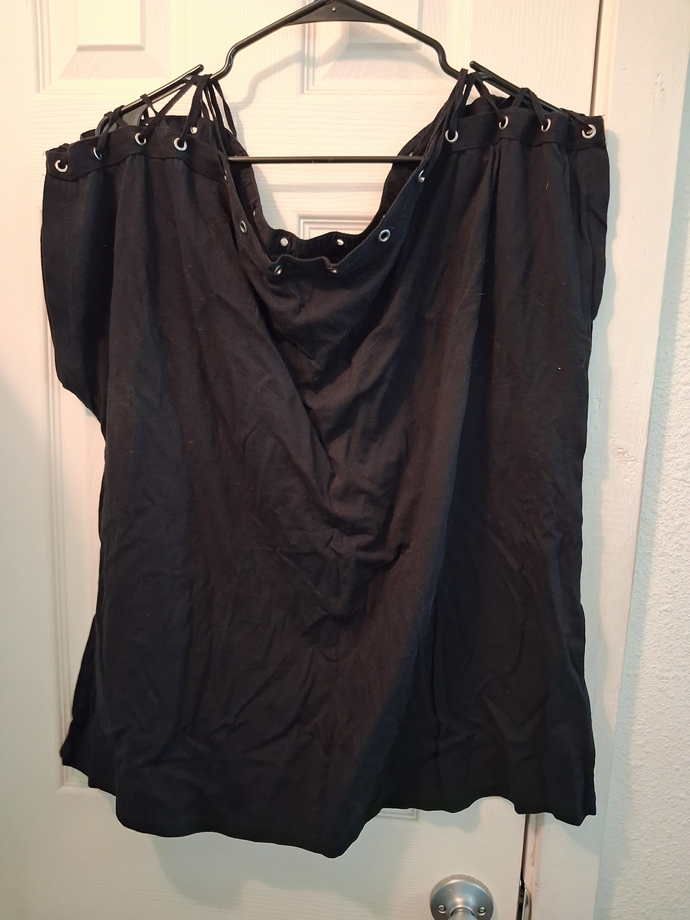 torrid Heritage Black Lace-Up Off-Shoulder Dolman Top
